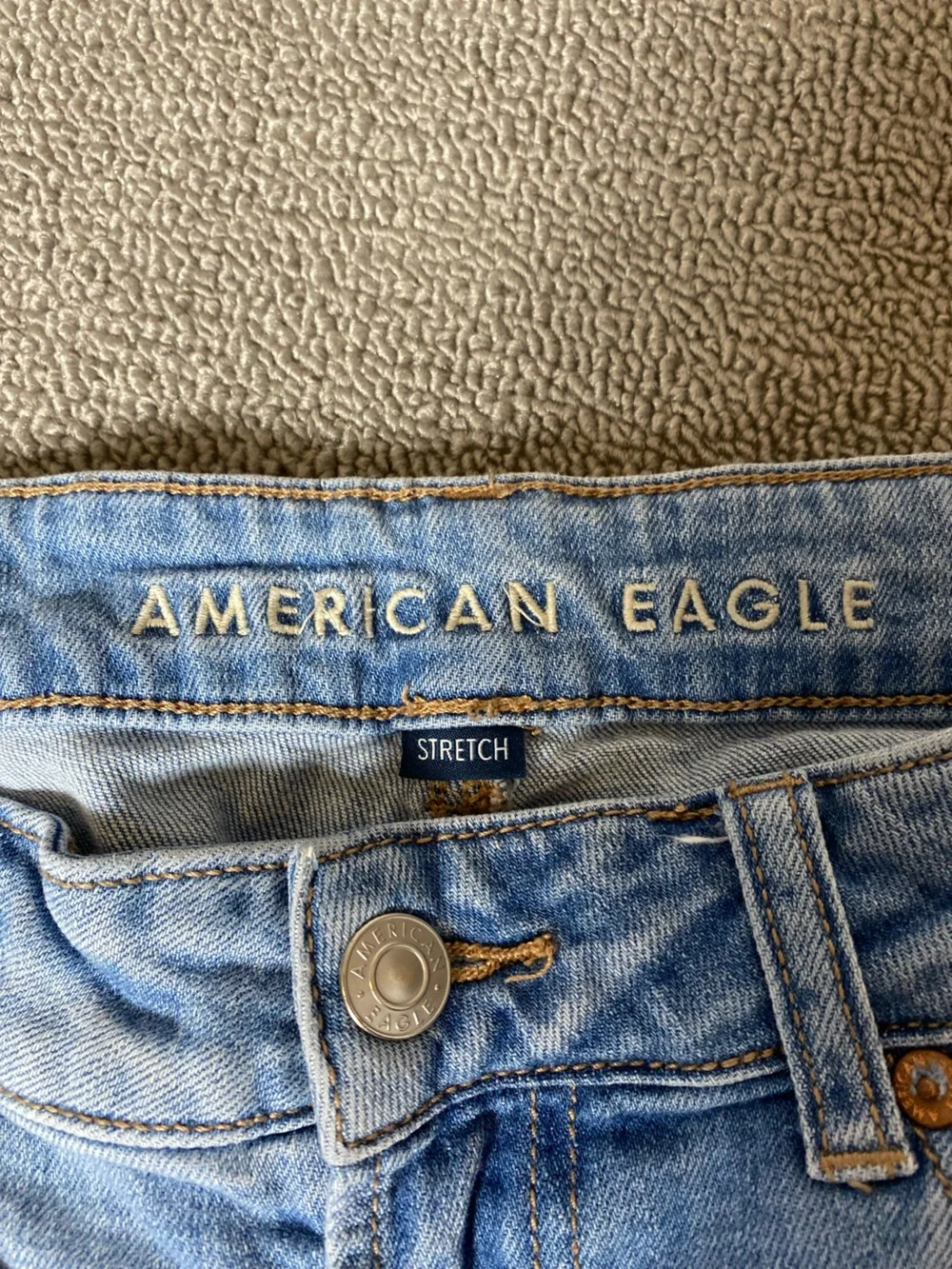 American Eagle Women’s Patchwork Stretch Low Rise Baggy Wide Leg Denim Jeans